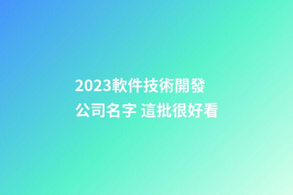 2023軟件技術開發公司名字 這批很好看-第1張-公司起名-玄機派